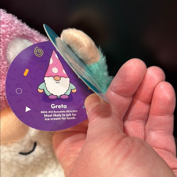 Pink and Green Plush Gnome Stuffed Animal - Picture 2 of 2